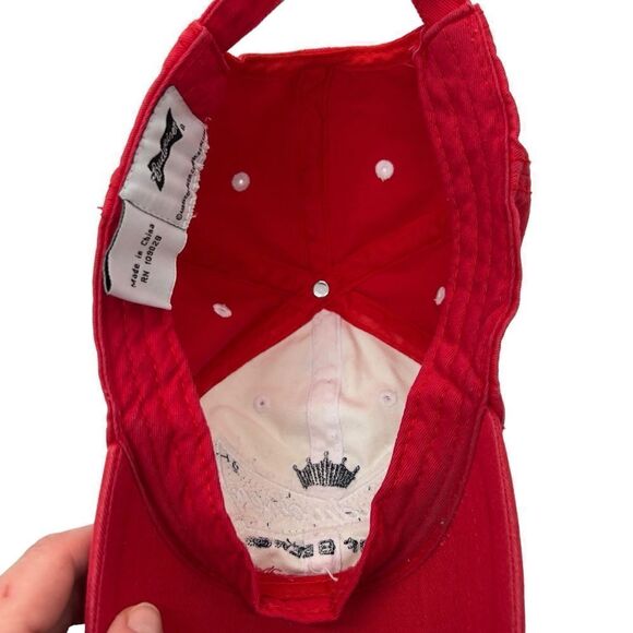 Y2k sparkles Budweiser Baseball Cap Red/Blue Adjustable Strap Hat - Picture 10 of 12